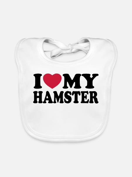 I love my hamster - Organic Baby Bibs - white - Front