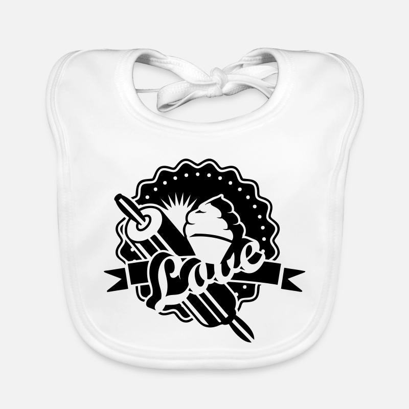 A rolling pin with a Cupcake Organic Baby Bibs
