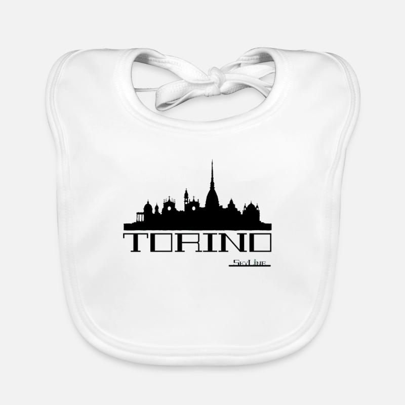 Turiner Skyline-Silhouette Baby Bio-Lätzchen