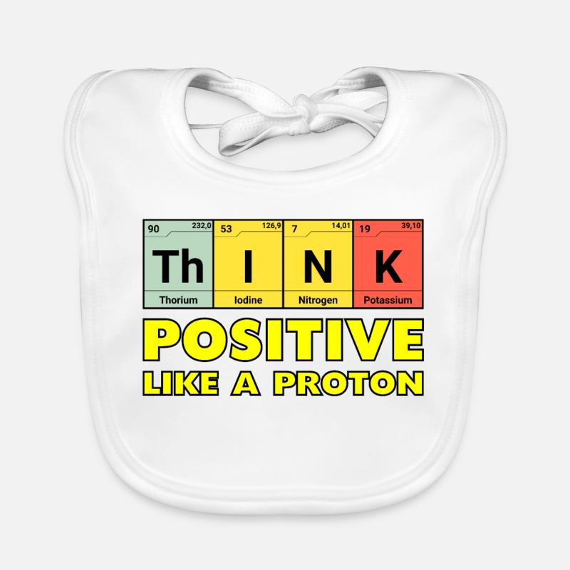 Think positively, like a proton Organic Baby Bibs