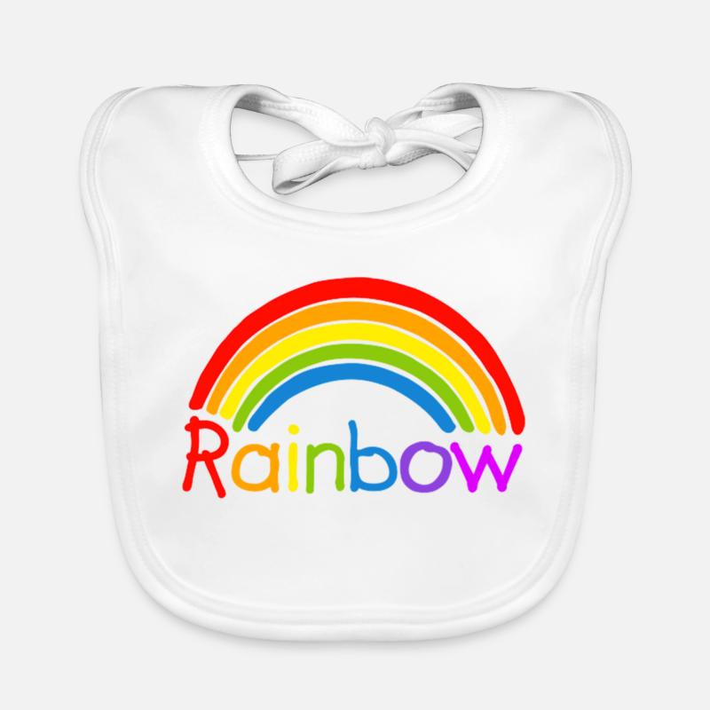 Arc en ciel arc en ciel LGBT - Bavoir bio Bébé - blanc
