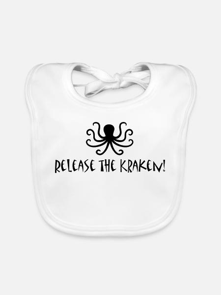 Release the Kraken - Organic Baby Bibs - white