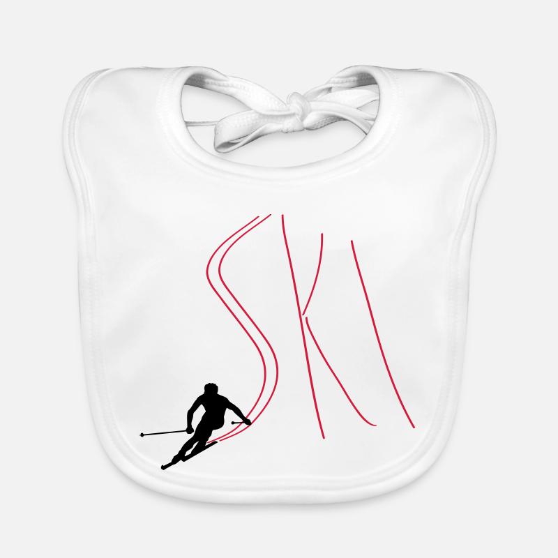 Ski - Baby Bio-Lätzchen - Weiß