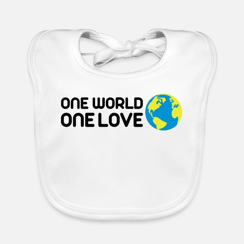 One World One Love - Baby Bio-Lätzchen - Weiß