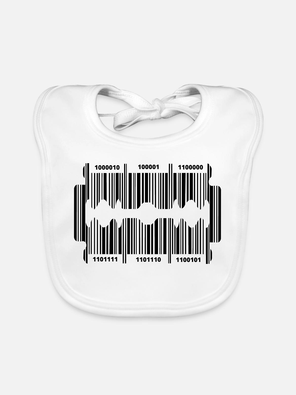 Rasierklinge mit geheim Code - Baby Bio-Lätzchen - Weiß - Vorne