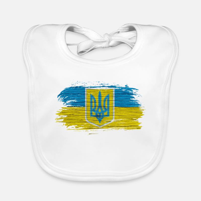 Drapeaux ukraine design avec les couleurs nationales Bavoir bio Bébé