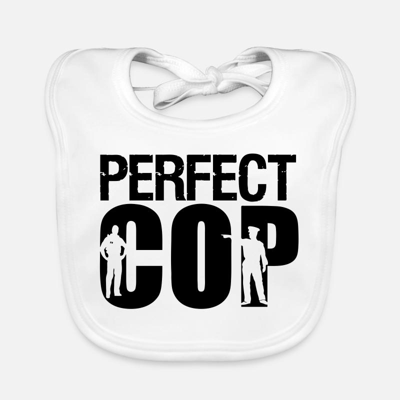 Perfect Cop Polizei Polizist Beruf Spruch Geschenk Baby Bio-Lätzchen