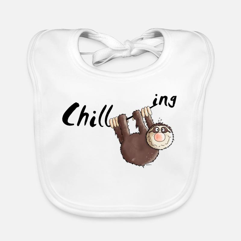 "Chilling" - Sloth - Cartoon Organic Baby Bibs