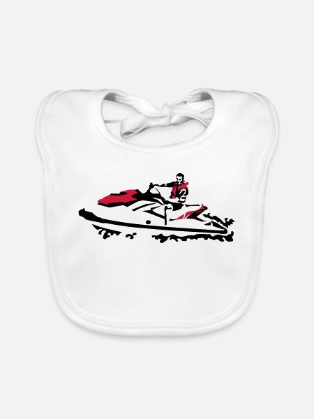jetski - Organic Baby Bibs - white - Front