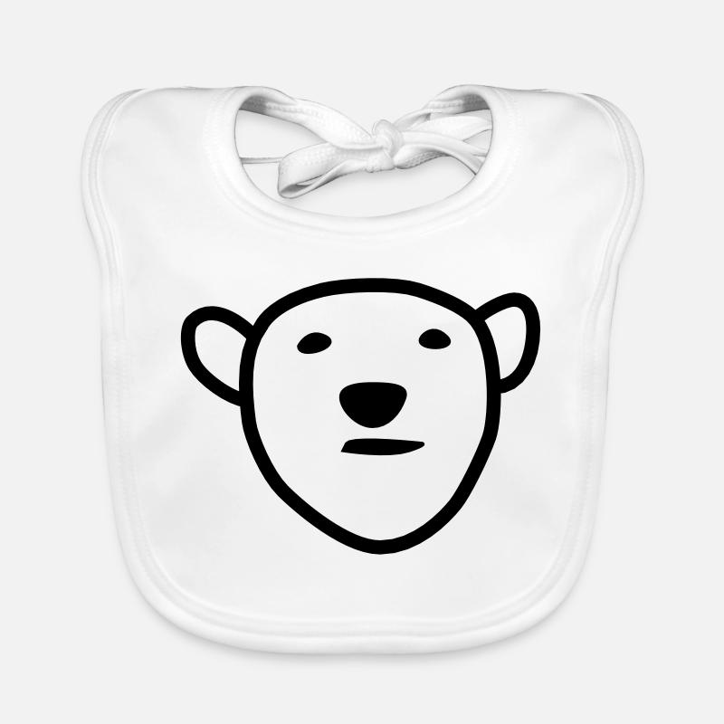 Polar bear head Organic Baby Bibs