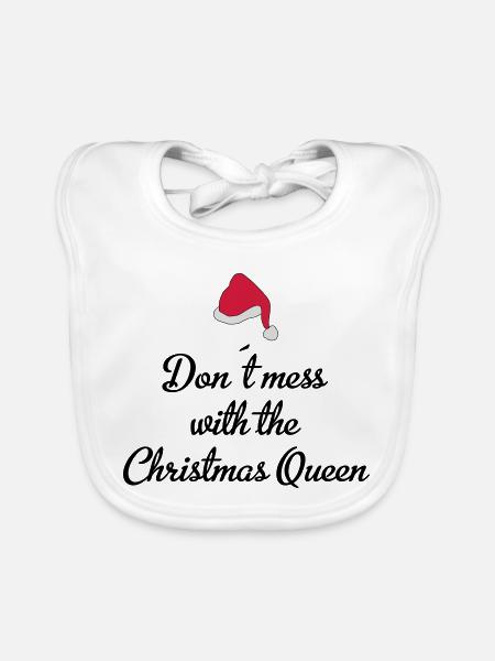 christmas queen - Organic Baby Bibs - white - Front