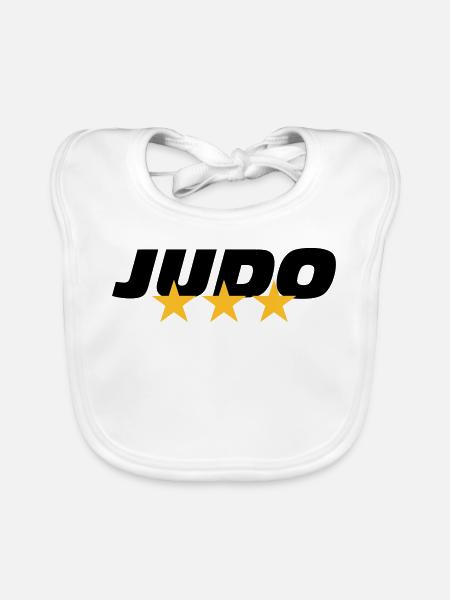 [ Judo ] - Bavoir bio Bébé - blanc - Devant
