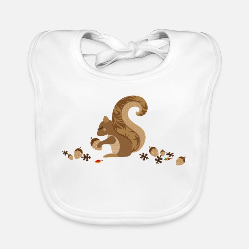 A squirrel with an acorn Organic Baby Bibs