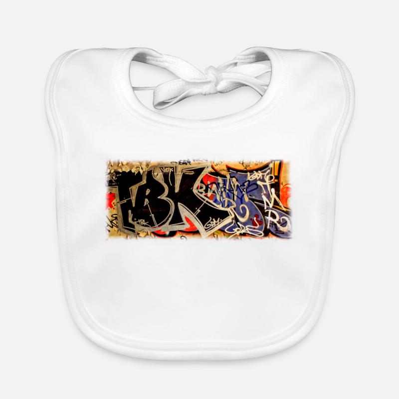 Graffiti - Baby Bio-Lätzchen - Weiß