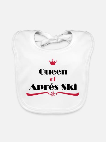 queen of apres ski - Organic Baby Bibs - white - Front