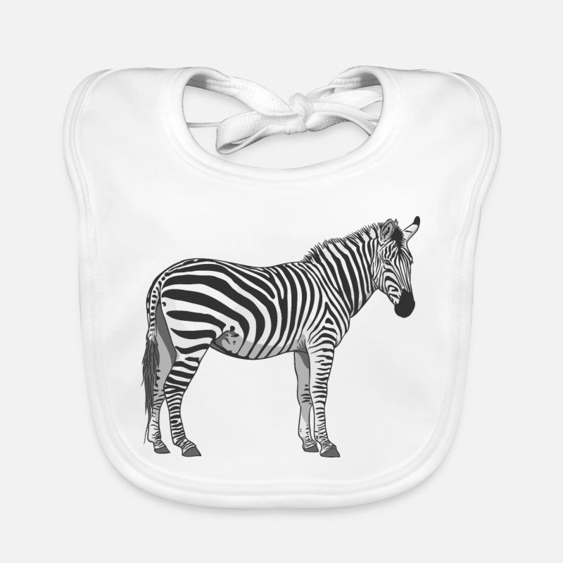 Zebra Streifen Kontrast Illustration Baby Bio-Lätzchen