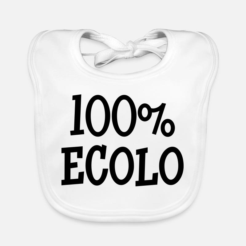 100% Ecolo - Bavoir bio Bébé - blanc