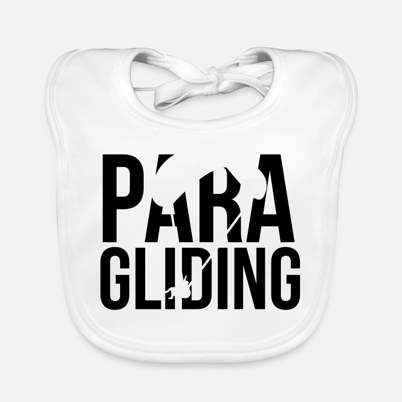 paragliding Gleitschirmfliegen - Baby Bio-Lätzchen - Weiß
