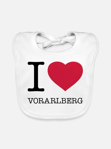 I LOVE VORARLBERG Austria Österreich - Baby Bio-Lätzchen - Weiß - Vorne