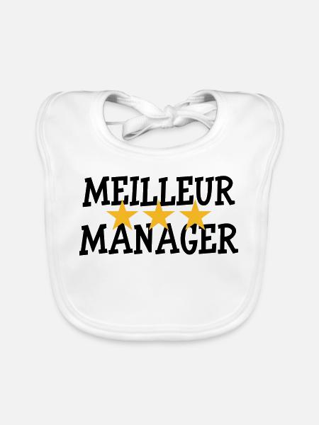 Meilleur Manager - Bavoir bio Bébé - blanc - Devant