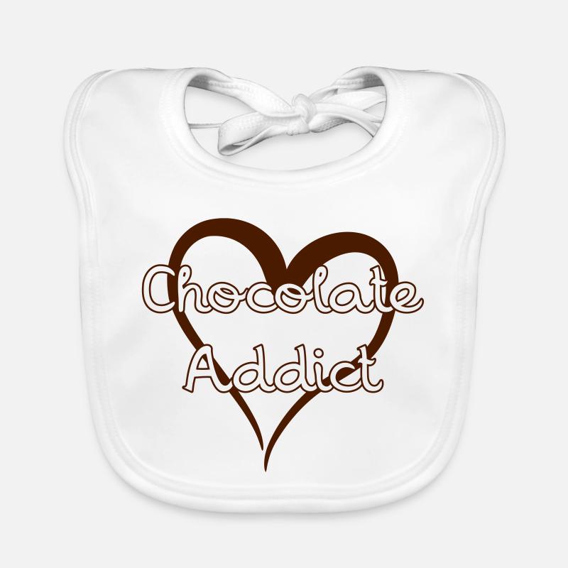 Chocolate Addict - Bavoir bio Bébé - blanc