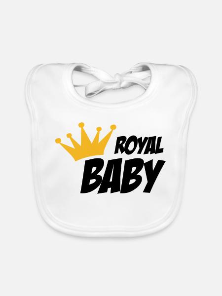 Royal Baby - Organic Baby Bibs - white - Front