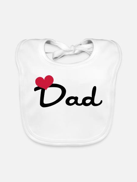 Dad - Organic Baby Bibs - white - Front