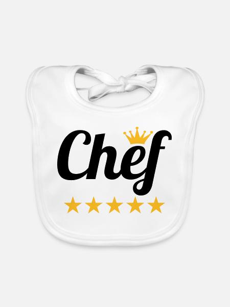 Chef - Baby Bio-Lätzchen - Weiß - Vorne