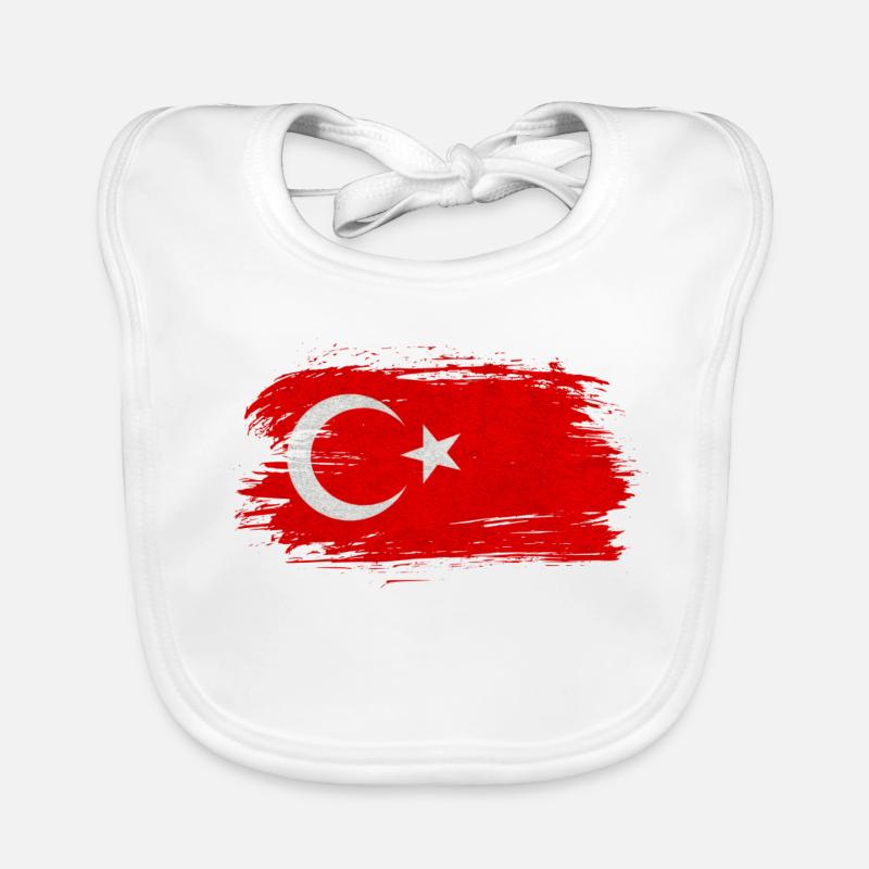 Turkey Flag / Gift Istanbul Izmir Organic Baby Bibs
