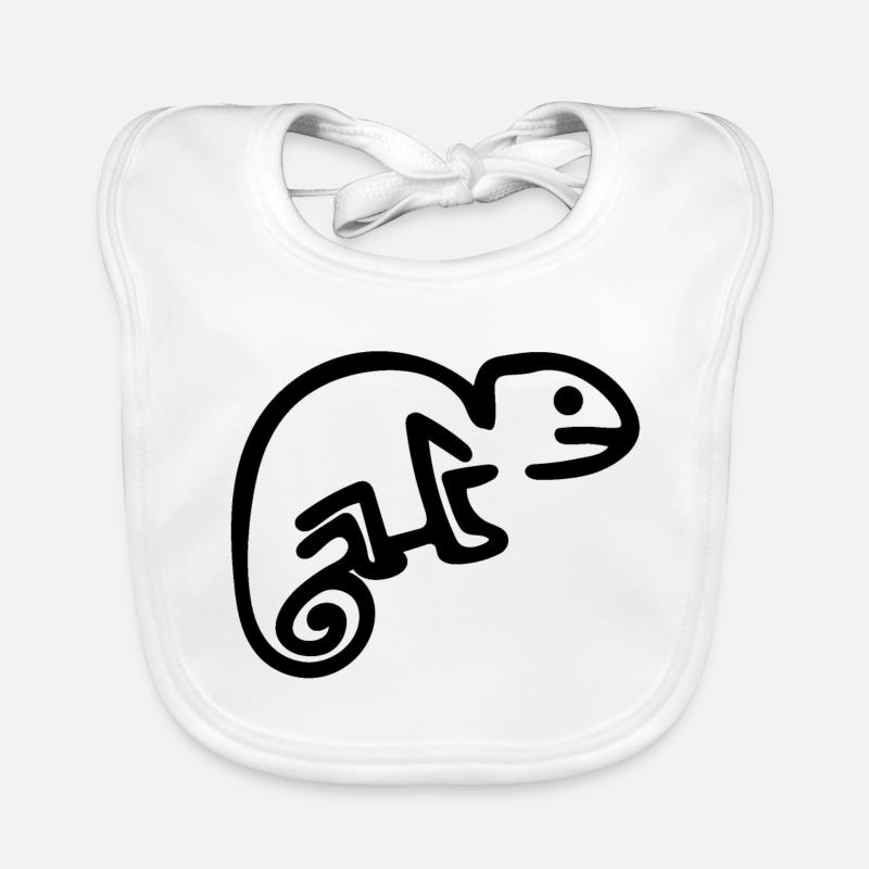 Chamäleon - Baby Bio-Lätzchen - Weiß