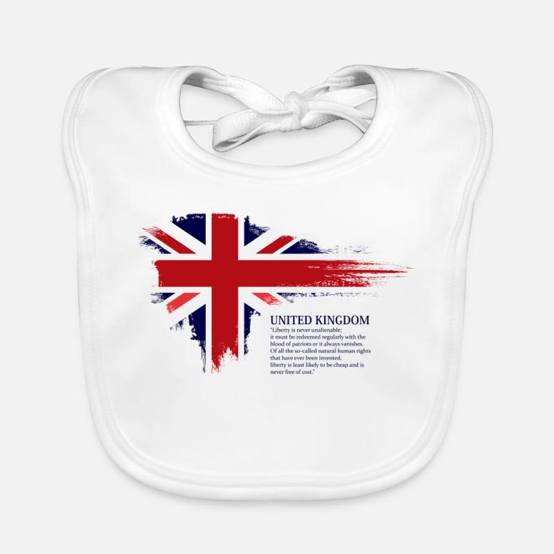 Brushstroke Union Jack Flag Organic Baby Bibs