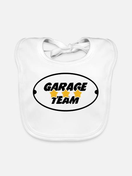 Garage Team - Bavoir bio Bébé - blanc - Devant