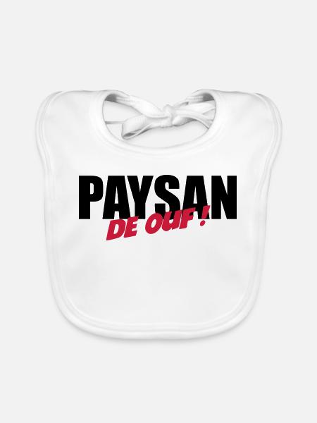 Paysan de ouf ! - Bavoir bio Bébé - blanc - Devant