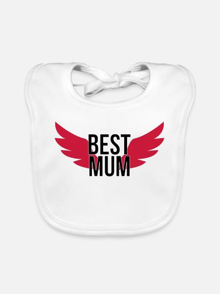 Best Mum - Organic Baby Bibs - white - Front