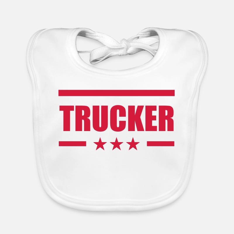 Trucker - Bavoir bio Bébé - blanc
