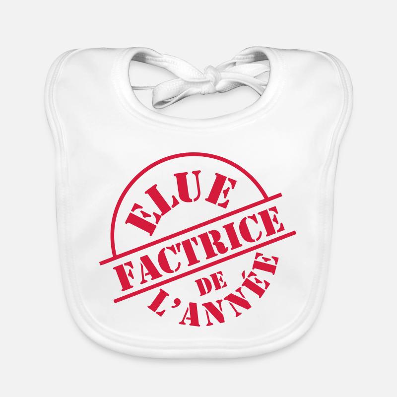 Factrice - Bavoir bio Bébé - blanc