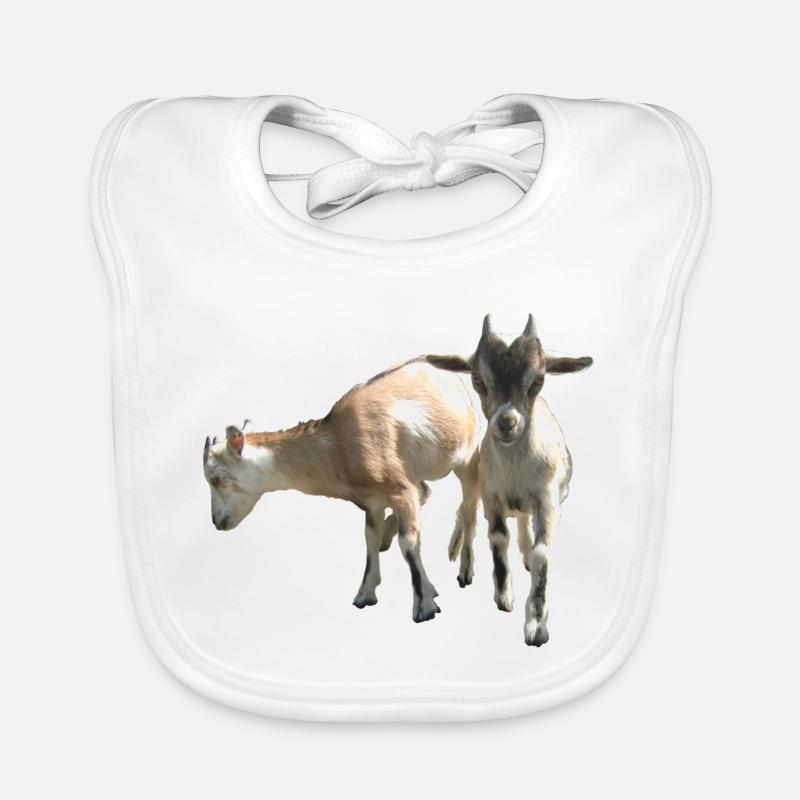 deux petites chèvres Bavoir bio Bébé