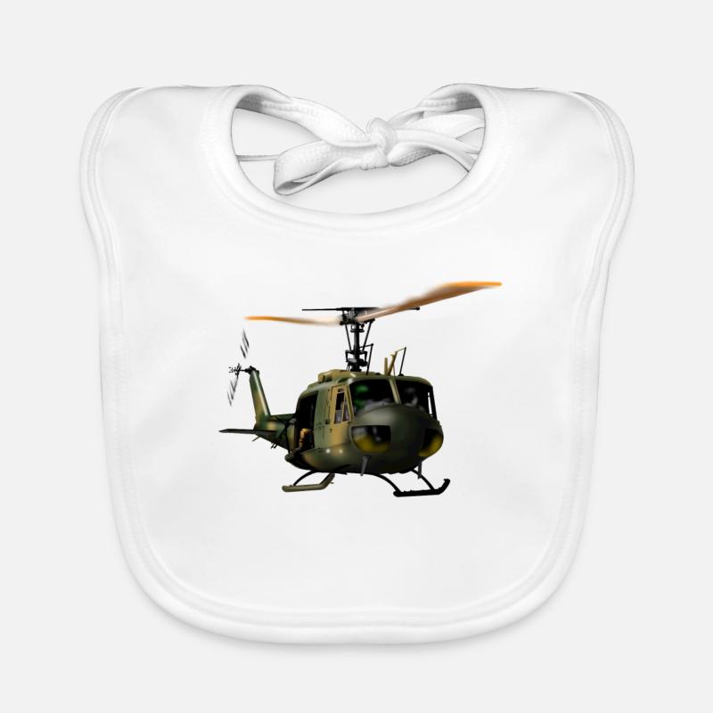 helicopter - Bavoir bio Bébé - blanc