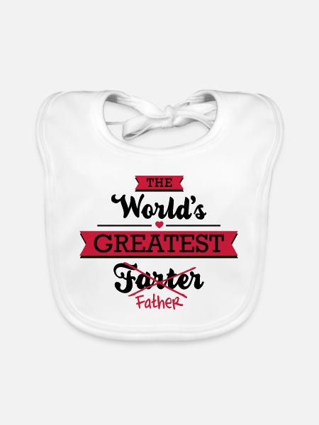 The world's greatest farter/father - Baby Bio-Lätzchen - Weiß - Vorne
