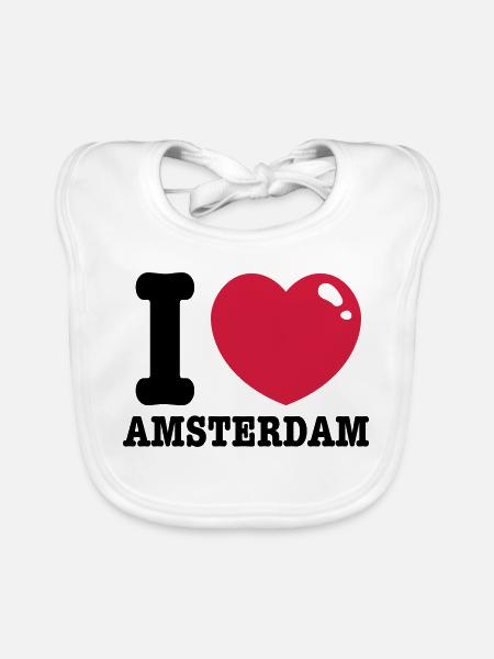 amsterdam - Bavoir bio Bébé - blanc - Devant