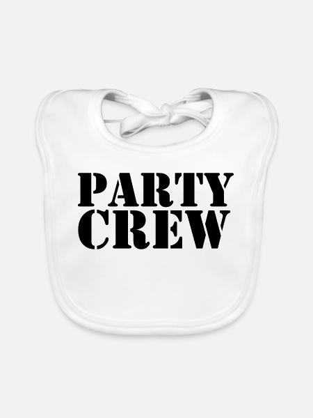 Party Crew - Baby Bio-Lätzchen - Weiß - Vorne