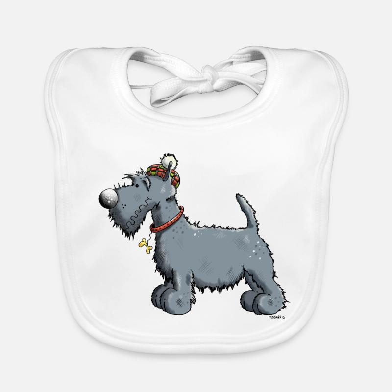 Terrier écossais - Scottish Terrier - Bavoir bio Bébé - blanc