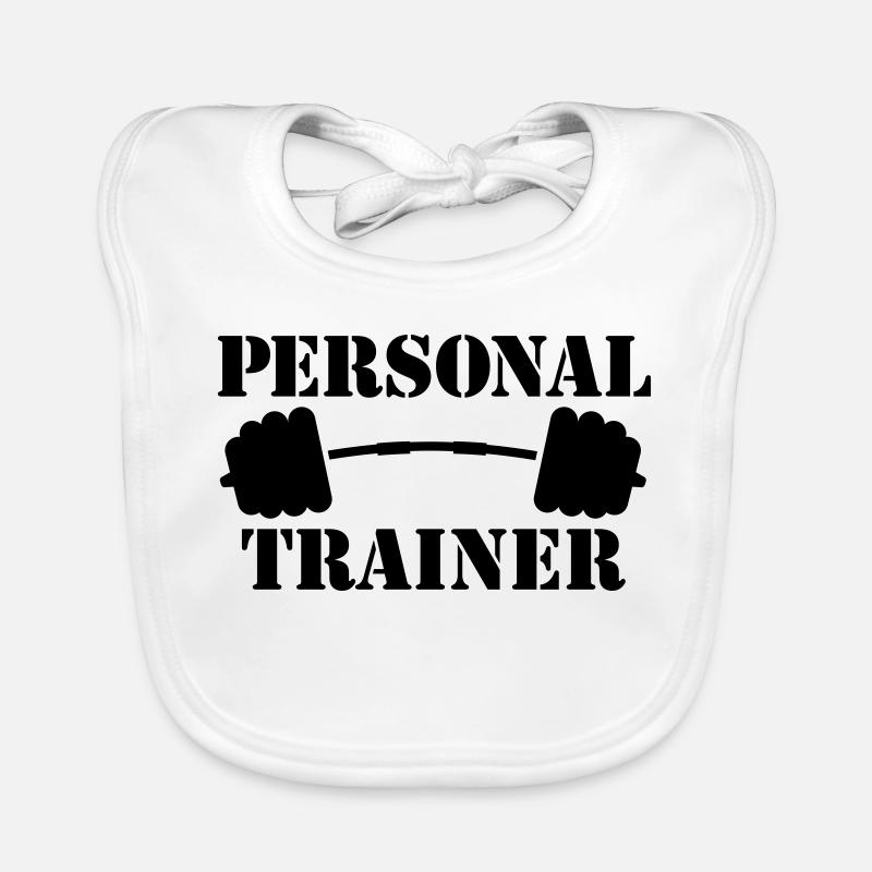 personal trainer - Baby Bio-Lätzchen - Weiß