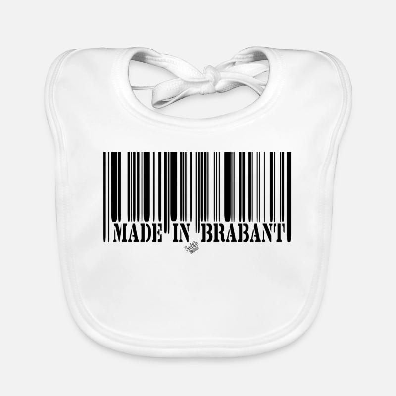 BARCODE Hergestellt in Brabant - Baby Bio-Lätzchen - Weiß