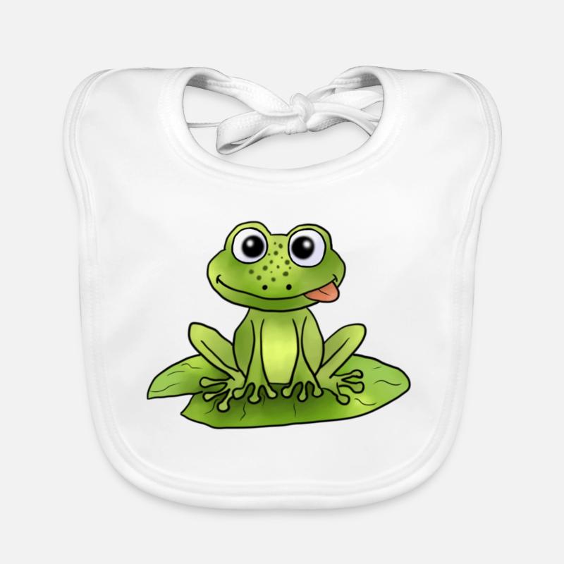 Frosch auf Seerose Baby Bio-Lätzchen