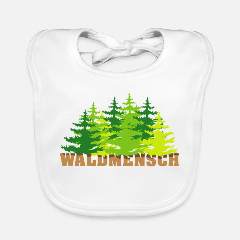 waldmensch wälder baum bäume geschenkidee - Baby Bio-Lätzchen - Weiß