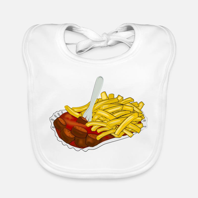 Currywurst with fries Organic Baby Bibs