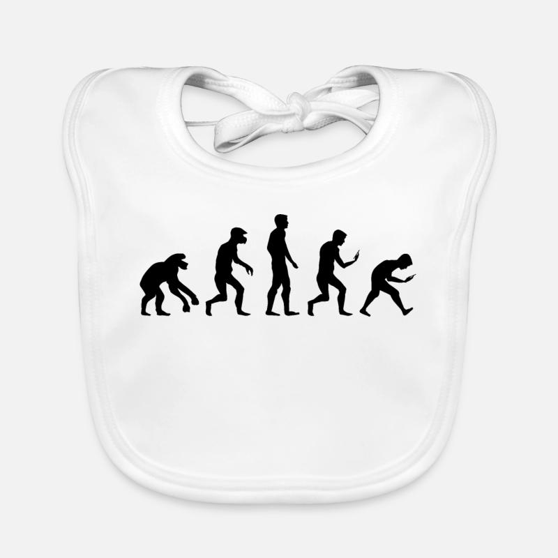 lustige Evolution smartphone handy Sucht Symbol Baby Bio-Lätzchen