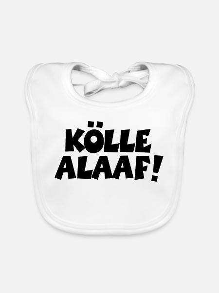 Kölle Alaaf! Kölner Karneval in Köln - Baby Bio-Lätzchen - Weiß - Vorne