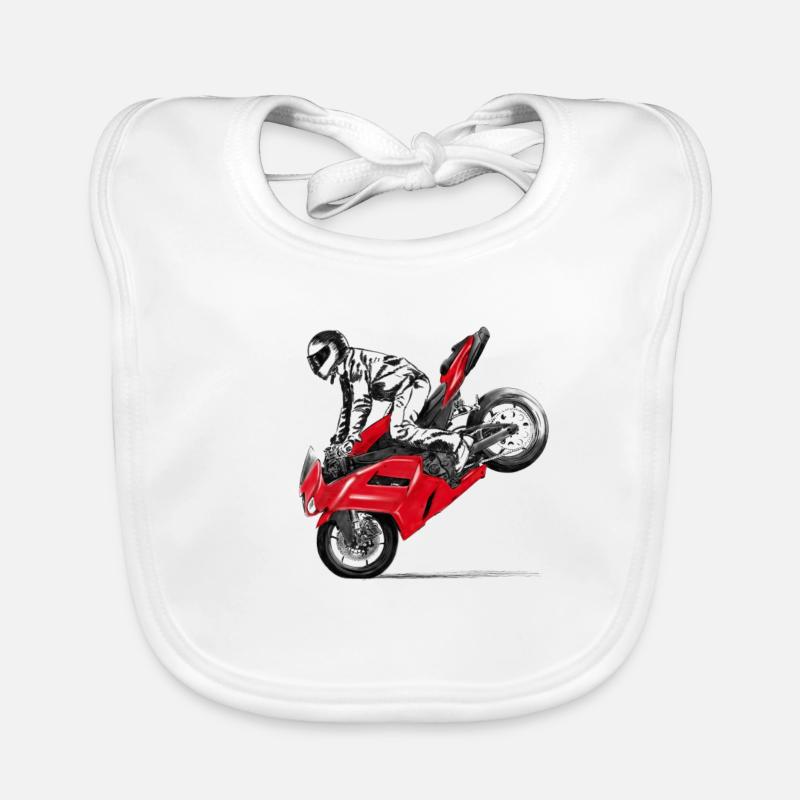 motorcycle stunt Bavoir bio Bébé